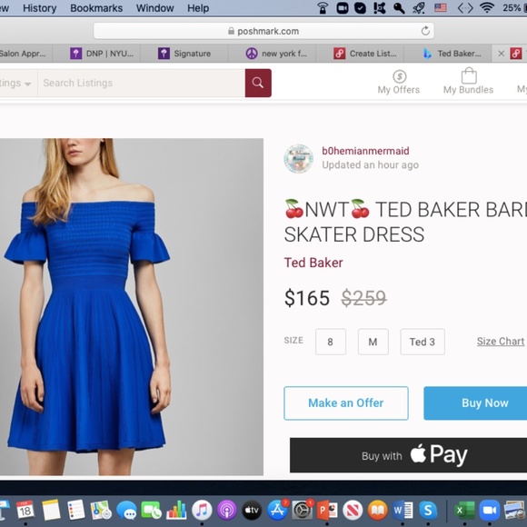 TED BAKER BARDOT SKATER DRESS, SIZE 3 - Picture 1 of 2